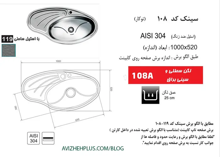 سینک اخوان 108